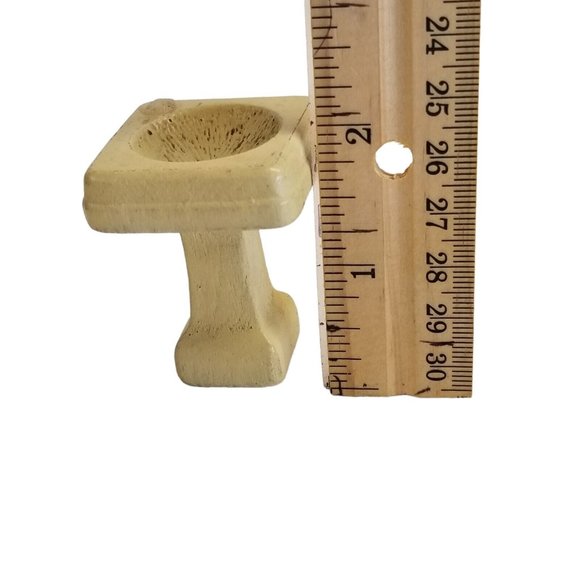 Dollhouse Furniture Accessory Vintage Miniature Bathroom Sink Pedestal Bird Bath - Picture 8 of 9